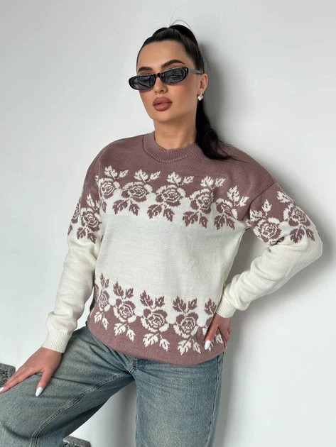 Жіночий вʼязаний светр VYSHYVANKA, колір Білий розмір One Size - зображення 5