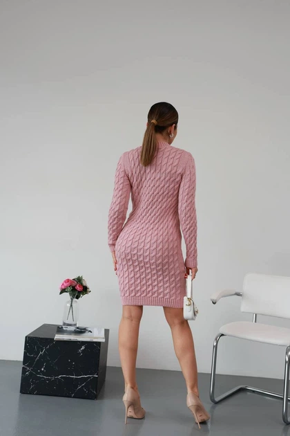 Жіноча вʼязана сукня CHERRY, колір Пудра світла розмір One Size - изображение 3