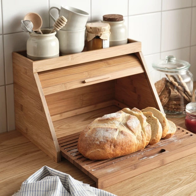 Хлібниця з обробною дошкою та полицею/бамбук 38x25x24 см IKEA NÅLBLECKA 106.274.35 - изображение 2