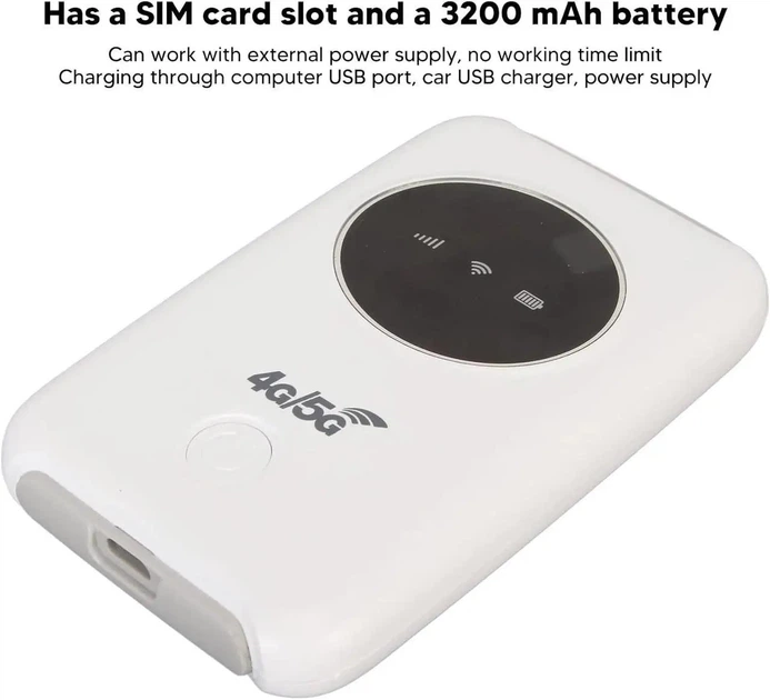 Портативний 4G LTE Wi-Fi роутер MIFI з SIM-картою зі швидкістю до 300 Мбіт/с 3200 мАг підключення до 10 пристроїв (SKU-524) - зображення 3