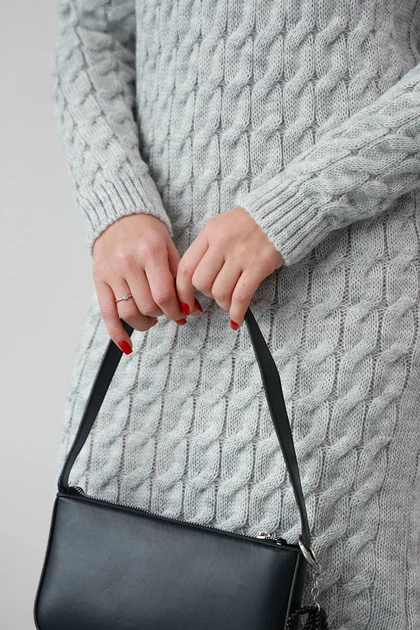 Жіноча вʼязана сукня CHERRY, колір Сірий розмір One Size - Фото 4 Жіноча вʼязана сукня CHERRY, колір Сірий розмір One Size - зображення 4