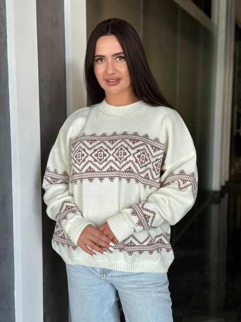 Жіночий вʼязаний светр IVANKA , колір Молоко розмір One Size - Фото 6 Жіночий вʼязаний светр IVANKA , колір Молоко розмір One Size - изображение 6