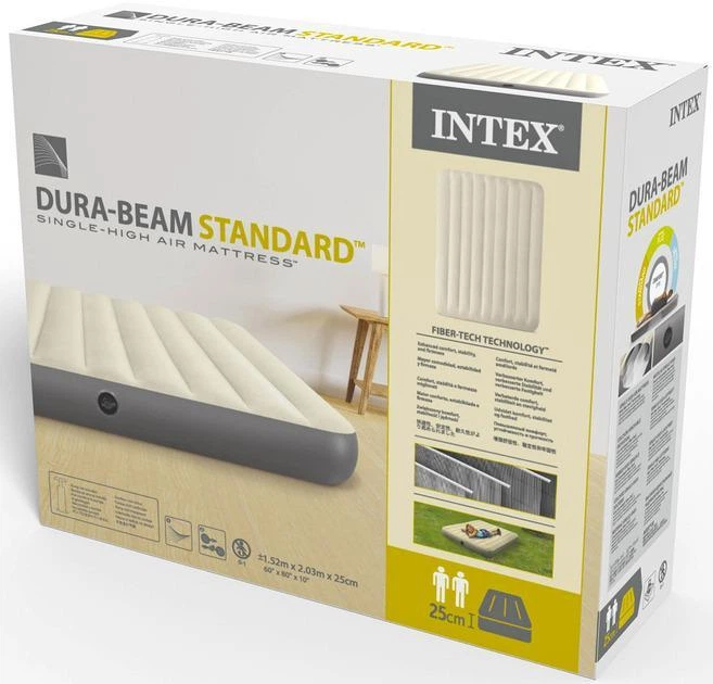 Надувний матрац Intex 64103 двомісний (152 x 203 x 25 см) - Фото 2 Надувний матрац Intex 64103 двомісний (152 x 203 x 25 см) - зображення 2