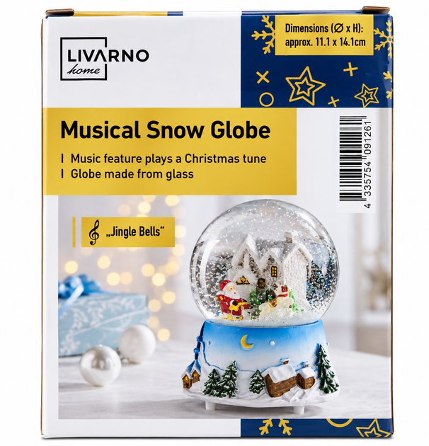 Музична снігова куля LIVARNO home «Jingle Bells», скляна, 11,1 × 14,1 см - Фото 2 Музична снігова куля LIVARNO home «Jingle Bells», скляна, 11,1 × 14,1 см - зображення 2