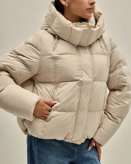 Куртка пуховик CLASNA 327978 молочний M - изображение 3