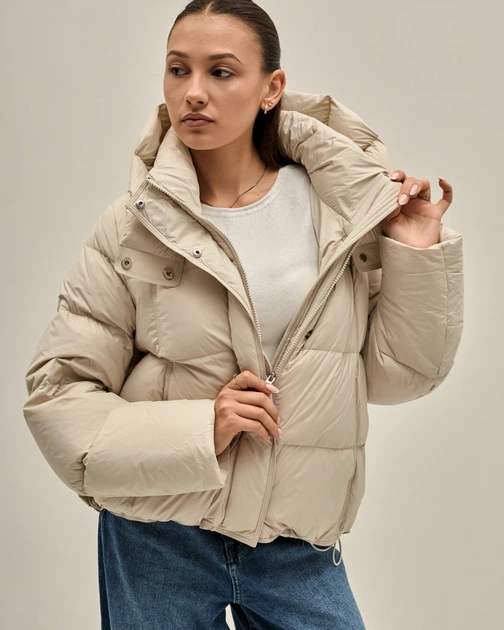 Куртка пуховик CLASNA 327978 молочний M - изображение 4