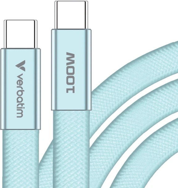 Kabel Verbatim USB Type-C - Type-C M/M 100W 1.2 m Blue (023942302766) - Zdjęcie 2 Kabel Verbatim USB Type-C - Type-C M/M 100W 1.2 m Blue (023942302766) - obraz 2