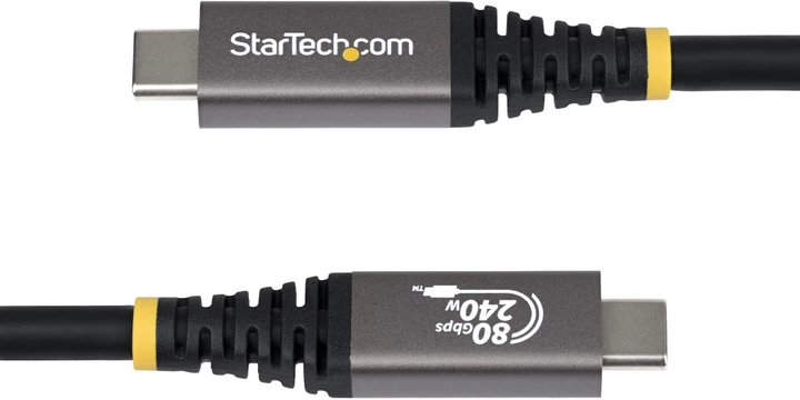 Kabel StarTech USB4 Type-C - Type-C M/M 80 Gbit/s 0.5 m Black (CC50CM80GUSB4CABLE) - obraz 3
