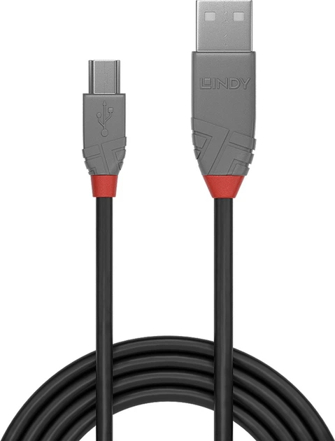 Kabel Lindy Anthra USB Type A - Mini-USB B M/M 3 m Black (4002888367240) - obraz 2