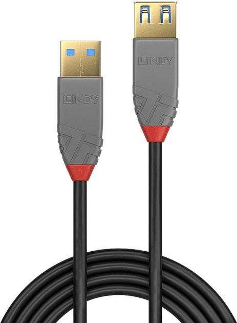 Кабель Lindy Anthra USB Type A - Type A M/F 2 m Black (4002888367622) - зображення 2