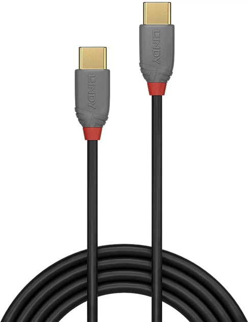 Kabel Lindy Anthra USB Type-C - Type-C M/M 3 m Black (4002888368735) - obraz 2