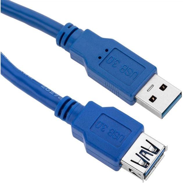 Kabel Techly USB Type A - Type A M/F 3 m Blue (ICOC U3-AA-30-EX) - obraz 3