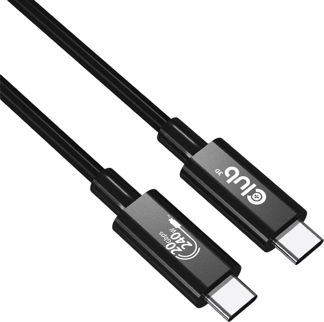 Kabel Club 3D USB Type-C - Type-C M/M 2 m Black (CAC-1575) - Zdjęcie 2 Kabel Club 3D USB Type-C - Type-C M/M 2 m Black (CAC-1575) - obraz 2