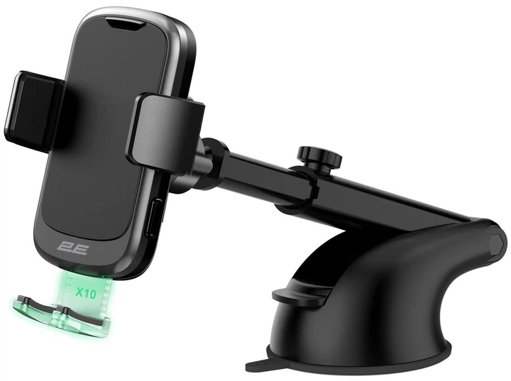 Автомобільний тримач 2E Wireless Charger з бездротовою зарядкою Qi 15W Black (2E-WCQ01-10) - изображение 3