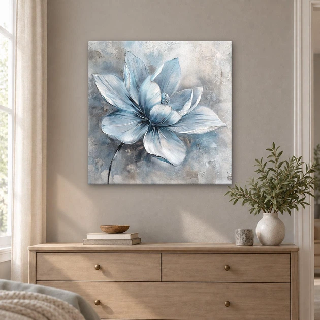 Картина на стену Нежно-голубой цветок 50x50 см MN10026 - изображение 4