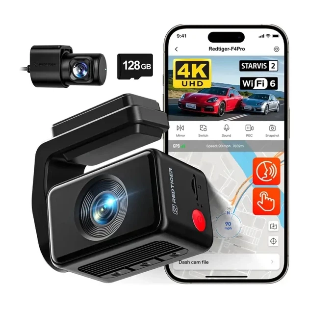 Видеорегистратор Redtiger F4 Pro WiFi 4K + 1080p 128GB (F4 Pro(128G)) - изображение 3
