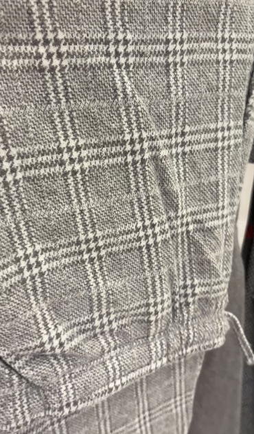 Мужская теплая пижама Gentleman Grey лонгслив и штаны в клетку big size серая 3XL - Фото 3 Мужская теплая пижама Gentleman Grey лонгслив и штаны в клетку big size серая 3XL - изображение 3