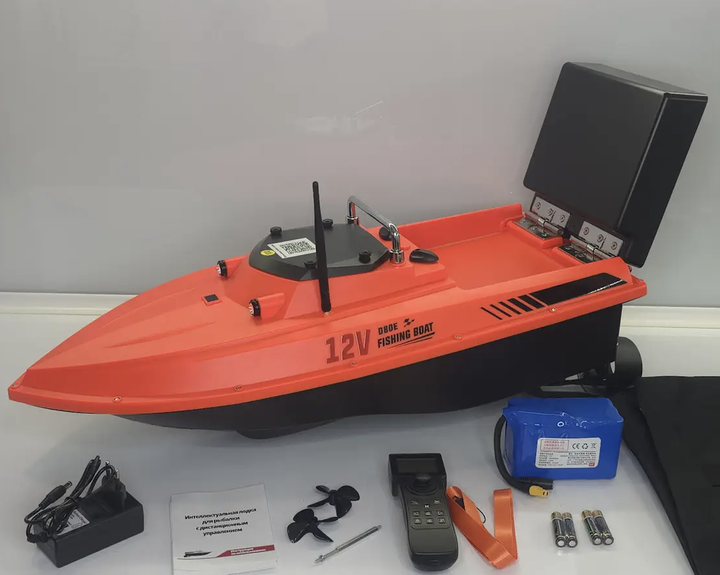 Кораблик для прикормки рыбалки с глубиномером D80E с GPS автопилот 500м прикормочный кораблик с датчиком температуры глубины - изображение 5