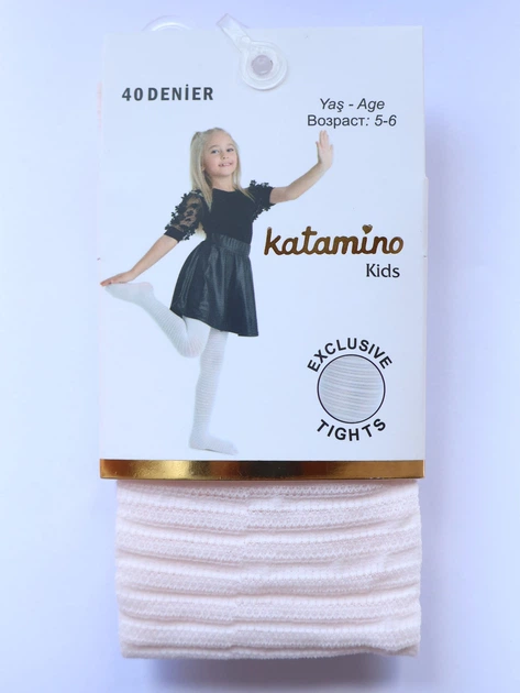 Детские капроновые колготки Katamino Yona 40 Den в полоску Розовые 110-116 / 5-6 лет - Фото 2 Детские капроновые колготки Katamino Yona 40 Den в полоску Розовые 110-116 / 5-6 лет - изображение 2