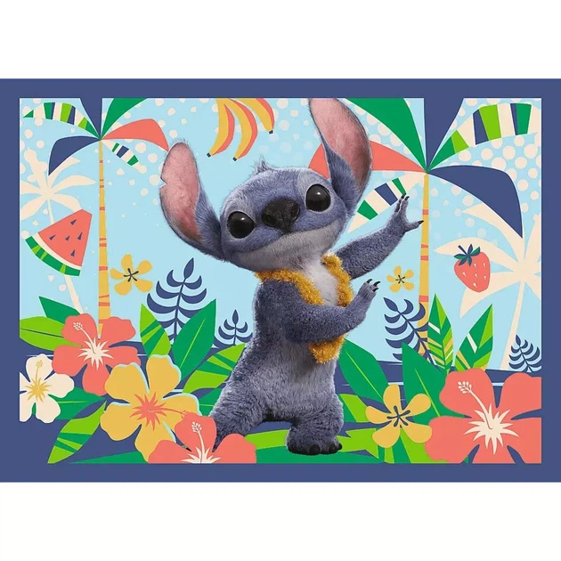Набір пазлів Trefl Disney Stitch Відпустка на Гаваях 4в1 (34666) - Фото 2 Набір пазлів Trefl Disney Stitch Відпустка на Гаваях 4в1 (34666) - зображення 2
