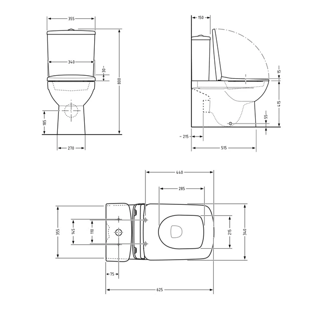 Унитаз-компакт Qtap Nando безободковый с сиденьем Soft-close QT12221222AW - изображение 2