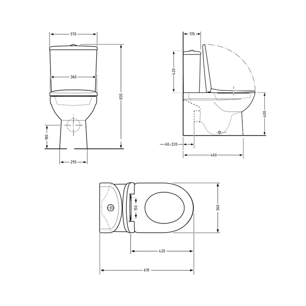 Унітаз-компакт Qtap Robin Ultra Quiet безободковий з сидінням Soft-close QT13226089AW - зображення 2