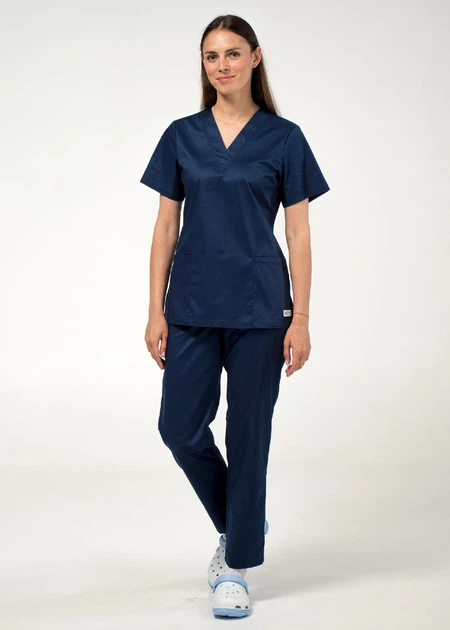 Женский медицинский костюм STUGA MEDICAL «София» синий (77002017700202) 4XL - Фото 2 Женский медицинский костюм STUGA MEDICAL «София» синий (77002017700202) 4XL - изображение 2
