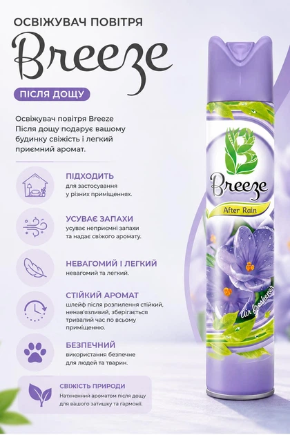 Освіжувач повітря BREEZE "Після дощу", 300 мл