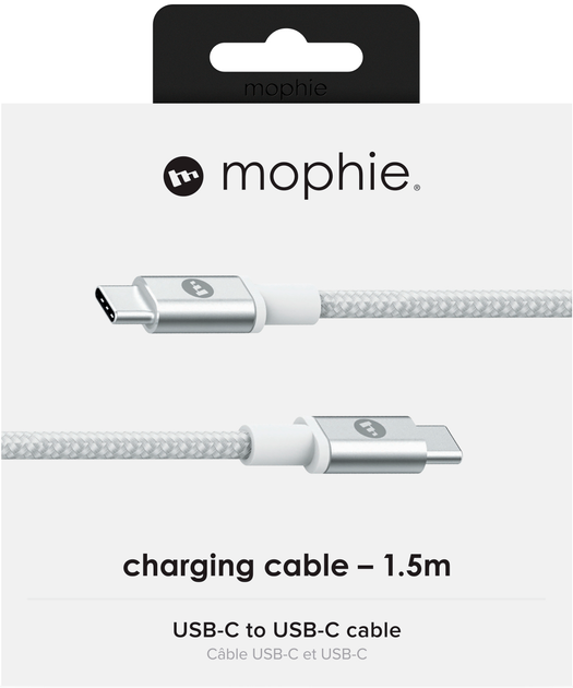 Kabel Mophie USB-C - USB-C 3.2 Gen 1/3.1 Gen 1 1.5 m White (409903203) - obraz 2
