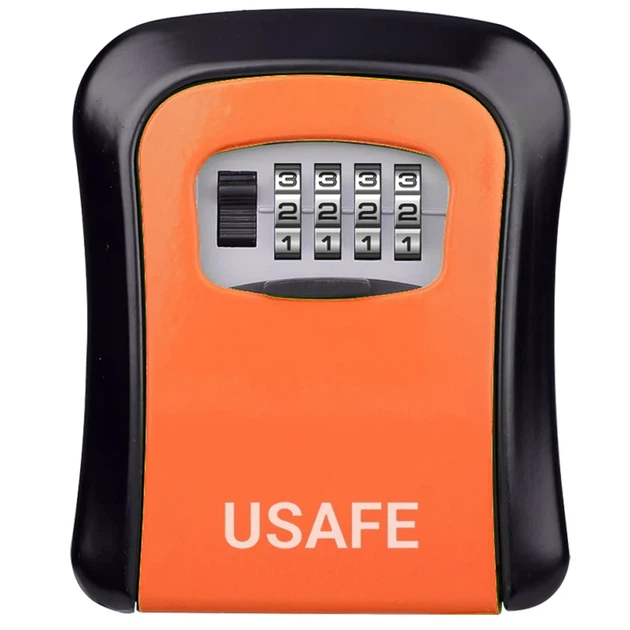 Настенный мини-сейф для ключей антивандальный с кодовым замком uSafe KS-03 оранжевый - Фото 2 Настенный мини-сейф для ключей антивандальный с кодовым замком uSafe KS-03 оранжевый - изображение 2