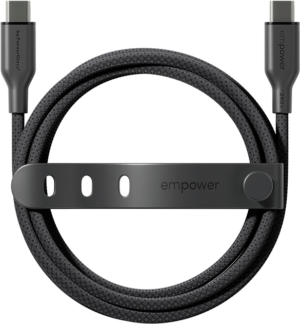 Кабель Panzer Glass Empower by Racing USB-C - USB-C 2.0 240W 1.2 м Black (EM64861) - зображення 2
