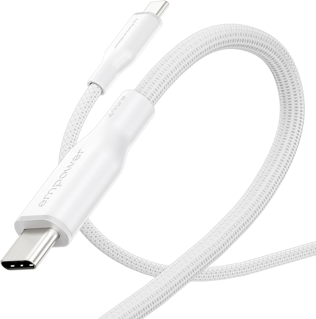 Кабель Panzer Glass Empower by Racing USB-C - USB-C 2.0 240W 1.2 м White (EM77569) - зображення 3