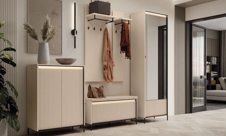 Шафа розпашна Frisco Trend 1д1ш 650x400x2100 мм Бежева/Чорна (43901-TG-01) - зображення 6