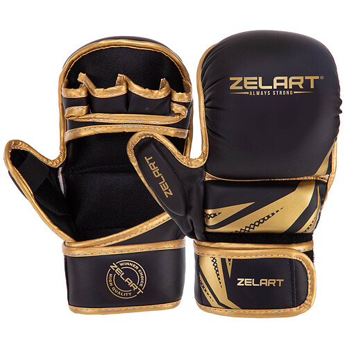 Рукавиці Краби спарингові для MMA Zelart Чорно-золоті - зображення 4