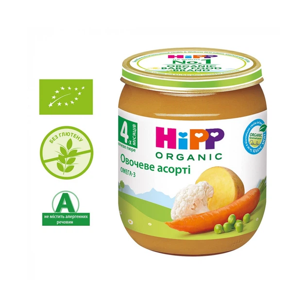 Детское пюре HiPP Овощное ассорти 125 г (1223072) - изображение 2