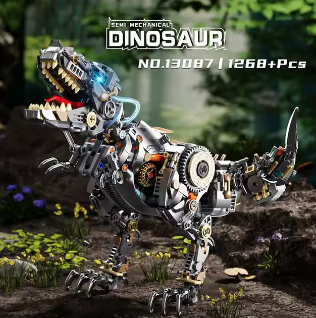 Конструктор Тираннозавр Рекс MJI Semi Mechanical Dinosaur 13087 — 1268 деталей - изображение 5
