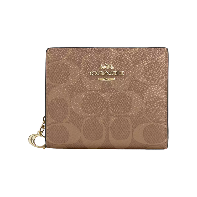 Кошелёк женский Coach Snap Wallet In Signature Canvas Im/Tan/Brown - Фото 1 Кошелёк женский Coach Snap Wallet In Signature Canvas Im/Tan/Brown - изображение 1