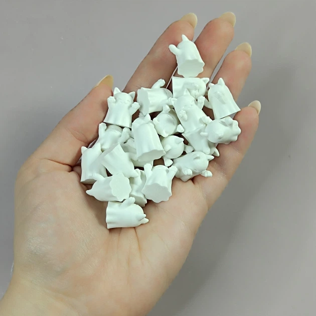 Набір мініатюрних усміхнених котиків-привидів, 20 шт. білий PLA-пластик - Фото 8 Набір мініатюрних усміхнених котиків-привидів, 20 шт. білий PLA-пластик - зображення 8