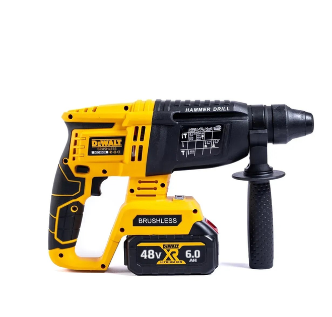 Бесщеточный перфоратор DeWalt DCH133NT аккумуляторный 48 В 6 А·ч 3,3 Дж бочковой SDS-plus 3 режима 1900 об/мин 5200 уд/мин для бетона 26 мм 2 АКБ в кейсе - изображение 8