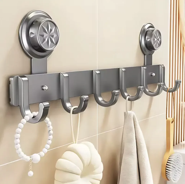Гачок із присосками Storage rack 38х12,5 см сірий, 6 гачків, максимальне навантаження 10 кг - Фото 2 Гачок із присосками Storage rack 38х12,5 см сірий, 6 гачків, максимальне навантаження 10 кг - изображение 2