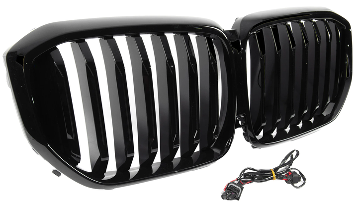 Ноздрі решітка радіатора 1 Bar LED чорний глянець для BMW X5 G05 2023+ - Фото 3 Ноздрі решітка радіатора 1 Bar LED чорний глянець для BMW X5 G05 2023+ - зображення 3