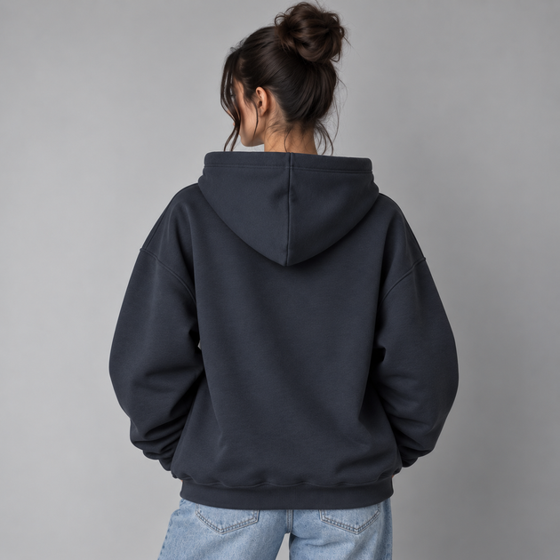 Худи зип без флиса графит женское XL-2XL (HzGRw) - изображение 2