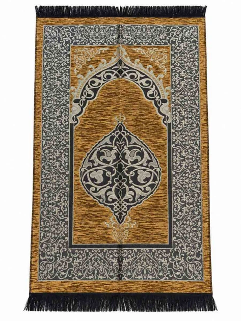 Килимок для намазу Ornament Sajda 165 × 65 см Золотистий - Фото 1 Килимок для намазу Ornament Sajda 165 × 65 см Золотистий - изображение 1