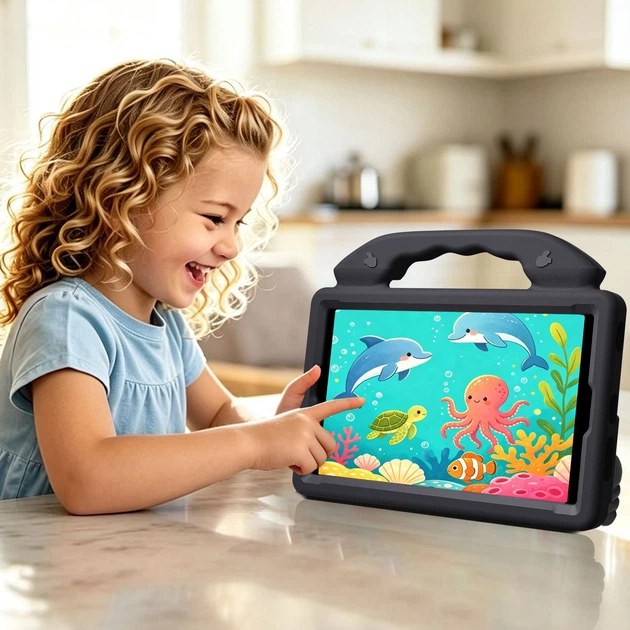 Противоударный детский чехол EVA Kids Like Cartoon с подставкой для Lenovo Tab One 8.7" экран / Lenovo Tab K9 (TB305FU, TB305XU) Чёрный - изображение 3