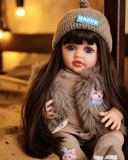 Реалістична Кукла Реборн 55 см повністю вінілова Doll Reborn Baby К0100203 - зображення 2