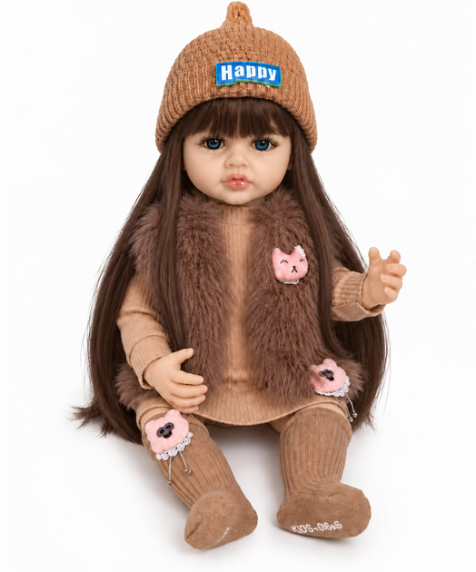 Реалістична Кукла Реборн 55 см повністю вінілова Doll Reborn Baby К0100203 - зображення 5
