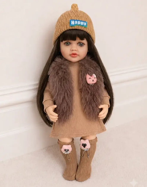 Реалістична Кукла Реборн 55 см повністю вінілова Doll Reborn Baby К0100203 - зображення 6