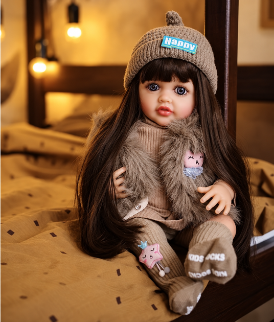Реалістична Кукла Реборн 55 см повністю вінілова Doll Reborn Baby К0100203 - зображення 7