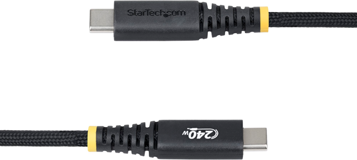 Кабель Startech USB-C - USB-C 2.0 Power Delivery 3.1 240W 2 м Black (S2CEPR2 m-USB-CABLE) - Фото 3 Кабель Startech USB-C - USB-C 2.0 Power Delivery 3.1 240W 2 м Black (S2CEPR2 m-USB-CABLE) - зображення 3