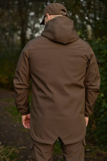 Теплий чоловічий костюм Softshell хакі комплект куртка та штани для повсякденного носіння 3XL - зображення 5